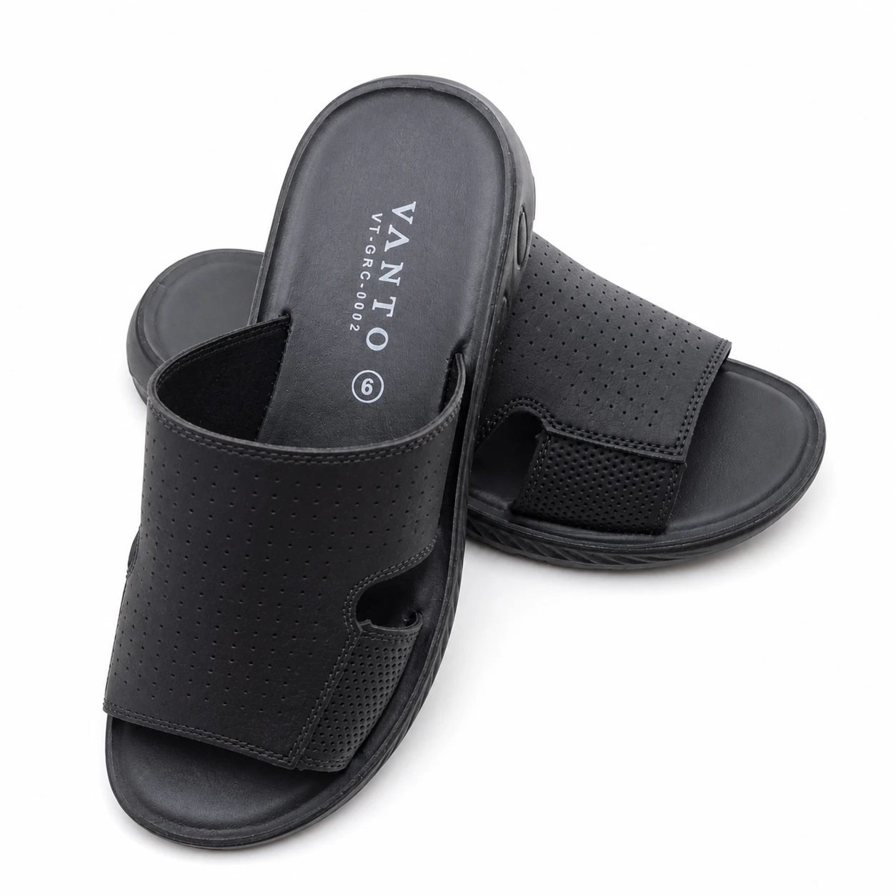 mens-vanto-black-perforated-washable-slides-1.webp Men's Vanto Black Perforated Washable Slides - Image 1