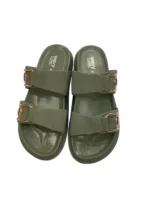 Women's Double-Strap Gold-Buckle Chappal - Image 3