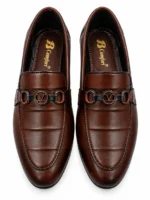 Men's Quilted Vamp Round-Ornament Loafers - Image 3