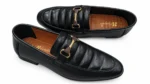 Men's Quilted Vamp Bar-Ornament Loafers - Image 2