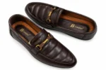 Men's Quilted Vamp Bar-Ornament Loafers - Image 4