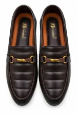 Men's Quilted Vamp Bar-Ornament Loafers - Image 5