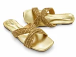 Women's Crystal Cross-Strap Chappal - Image 2