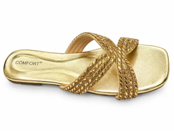 Click Crystal Fast Women’s Crystal Cross-Strap Sandals – comforthub.pk