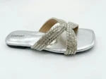 Women's Crystal Cross-Strap Chappal - Image 4