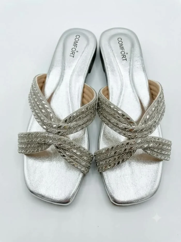 Click Crystal Fast Women’s Crystal Cross-Strap Sandals – comforthub.pk